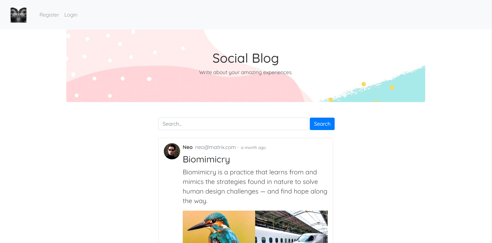 Travel Blog Screenshot